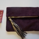 Merona Velvet Tassel Clutch Berry