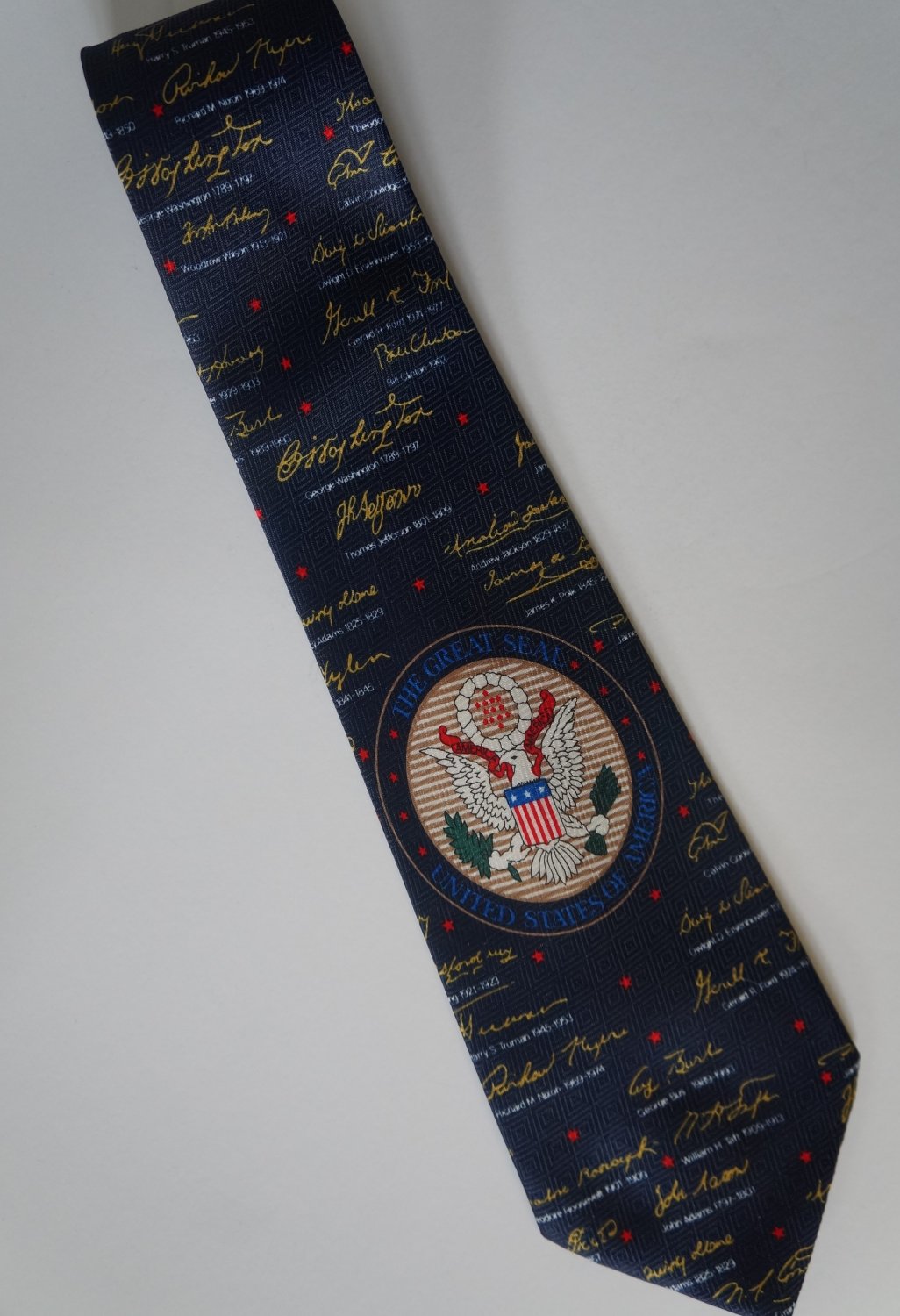 The Great Seal Of United States Presidential Signatures Mens Tie Necktie