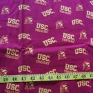 USC University Southern California Trojans Red Gold Cotton Fabric - Almost 2 yards