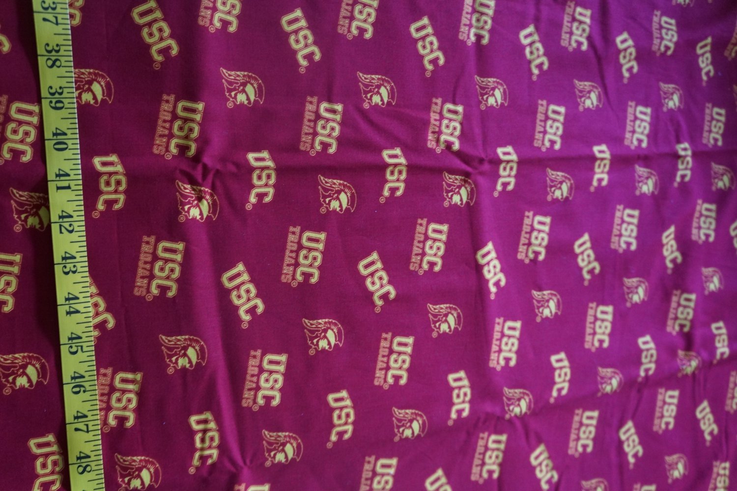 USC University Southern California Trojans Red Gold Cotton Fabric