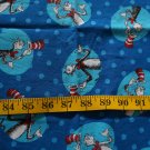Dr Seuss Cat in the Hat Blue Circles Fabric - Scrap