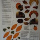 Stuffed Turkey & Pumpkin Thanksgiving Centerpiece Decoration Fabric Panel