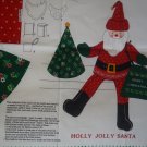 Holly Jolly Santa Stuffed Doll Centerpiece Shelf Sitter Christmas Fabric Panel