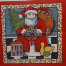 Santa Blocks Squares Christmas Holiday Winget Fabric Pillow Panel