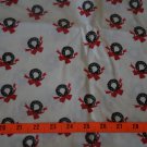 Wreaths on Light Yellow Christmas Fabric - 3 yards