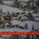 Scenic Winter Country Church Village Susan Winget Snow Christmas Fabric - 2 yards