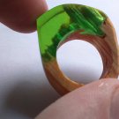 Green resin and wood ring