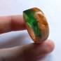 Green resin and wood ring