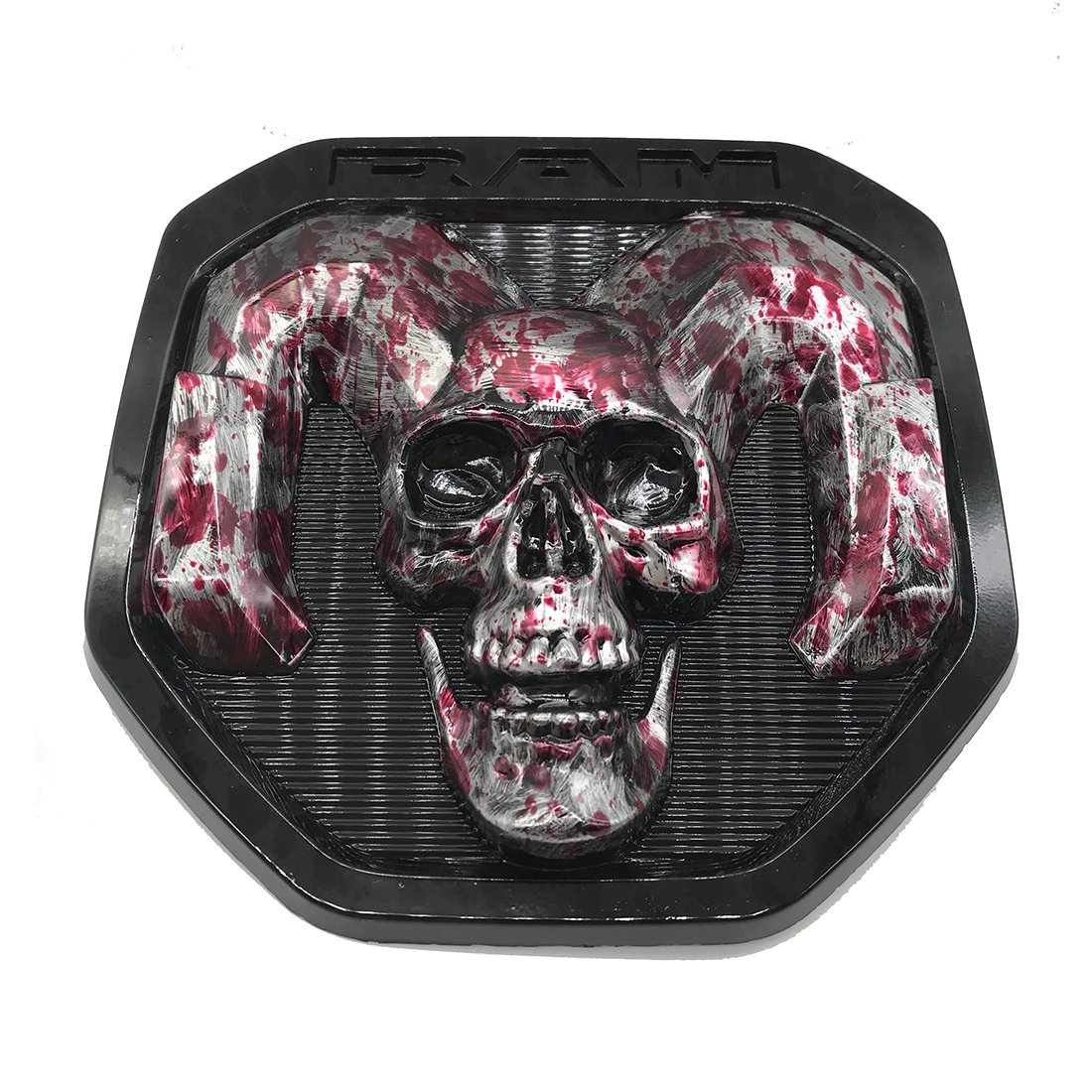 blood skull Tailgate head Emblem Medallion Satin Skul 2019-2020 for Dodge RAM 1500 DT 1500 2500 3500