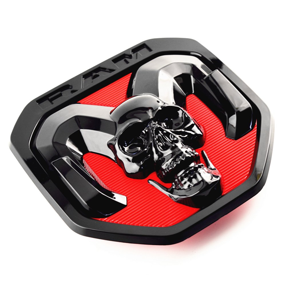 Red Skull Tailgate Head Emblem Medallion Satin Skul 2019 2020 For Dodge