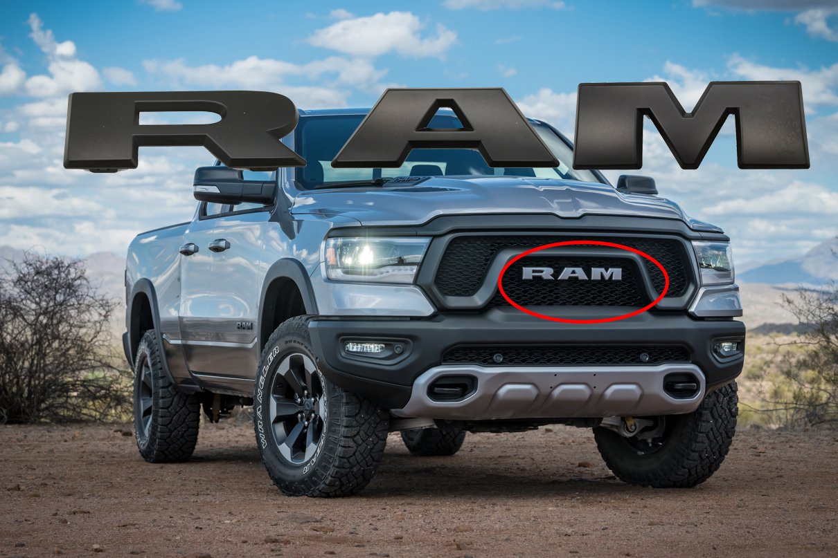 Matte Black Front Grille Nameplate LETTERS 19-21 DODGE RAM 1500 2500 3500 Limited Rebel 68311411AA