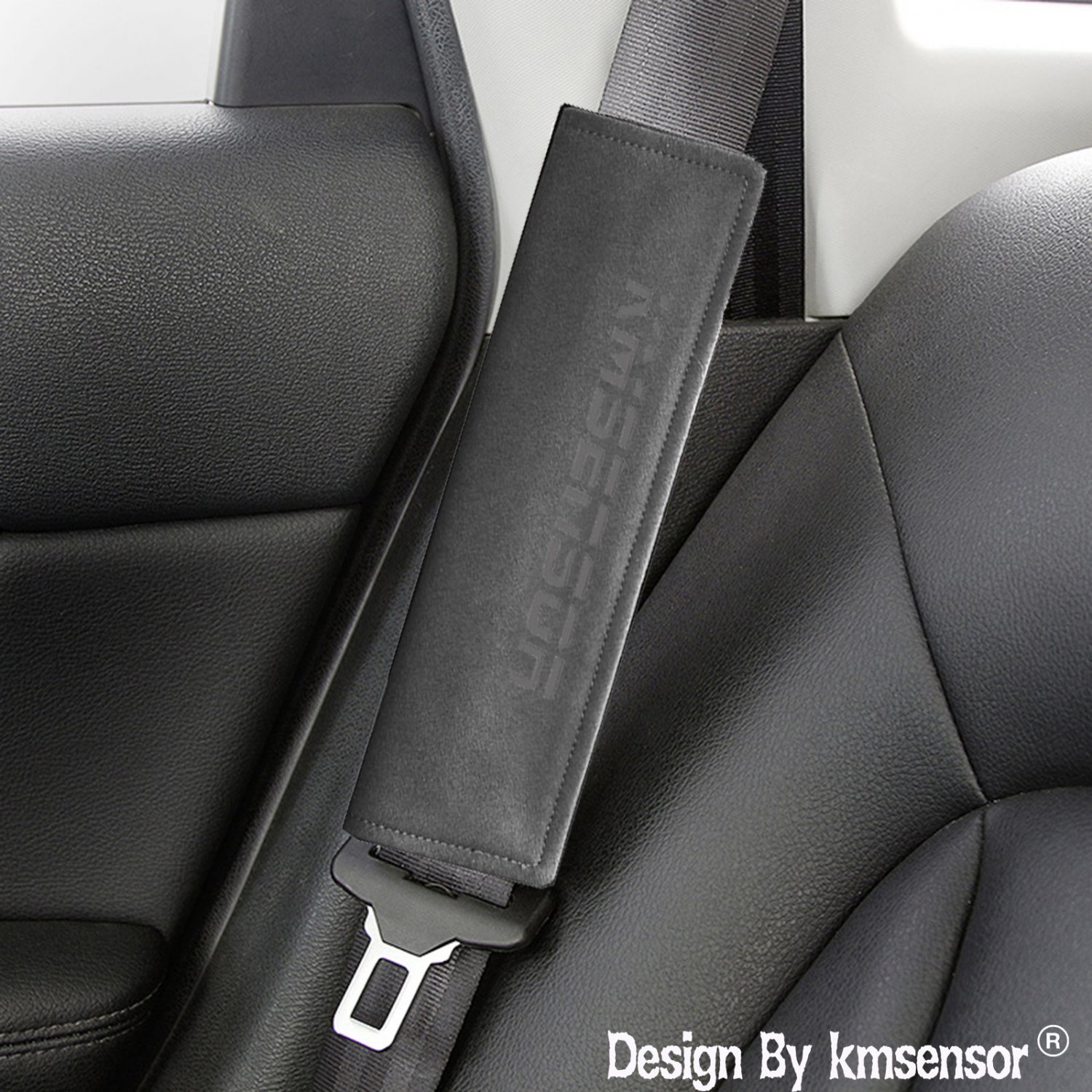 Grey suede leather car Seat Belt Shoulder Protector Pad,Shoulder Strap