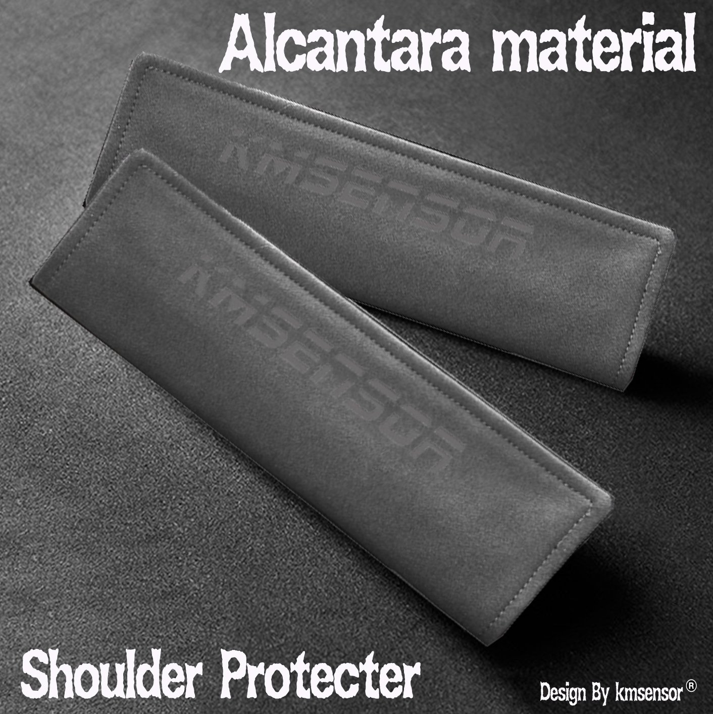 Grey suede leather car Seat Belt Shoulder Protector Pad,Shoulder Strap