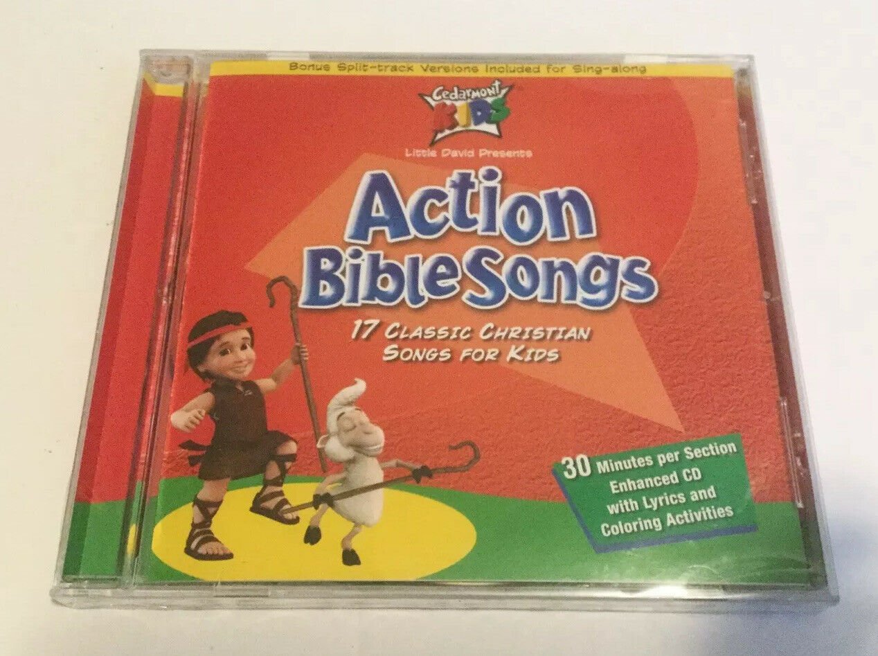 Cedarmont Kids Action Bible Songs CD Classic Christian Songs For Kids New