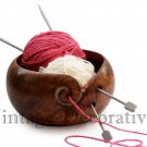 Mango Wood Yarn Bowl 6 inch for knitting, Crochet For Moms, Handmade Wooden Bowl