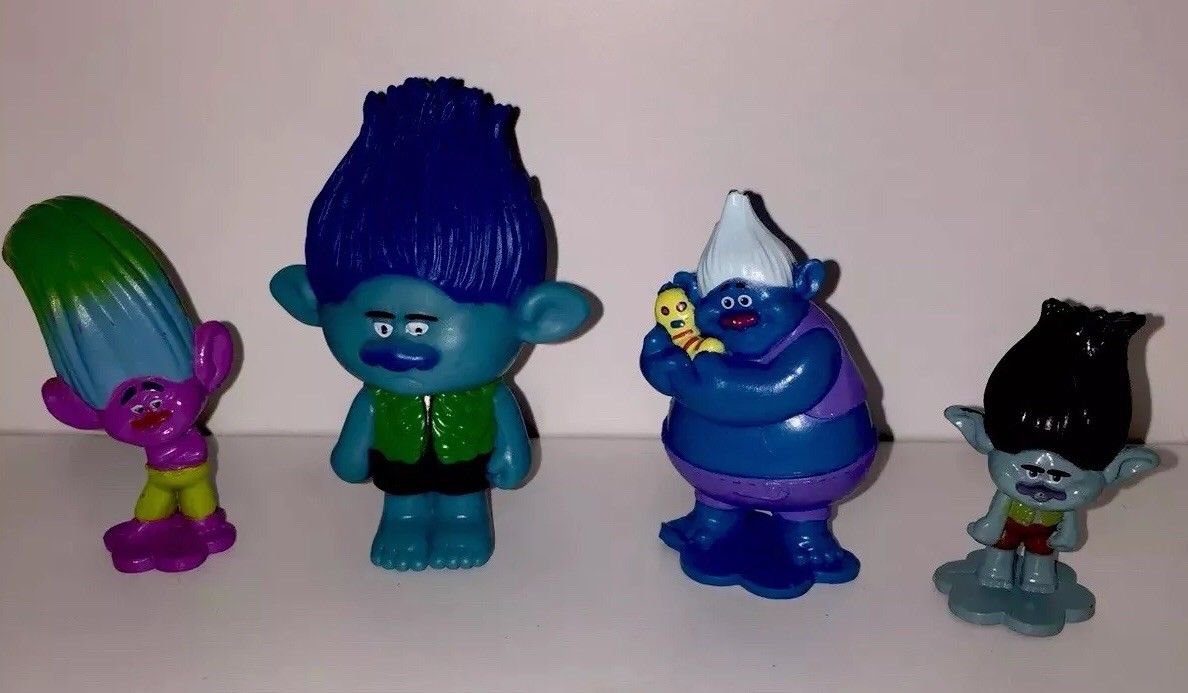 Trolls Movie Figurines DWA Vinyl Set of 4