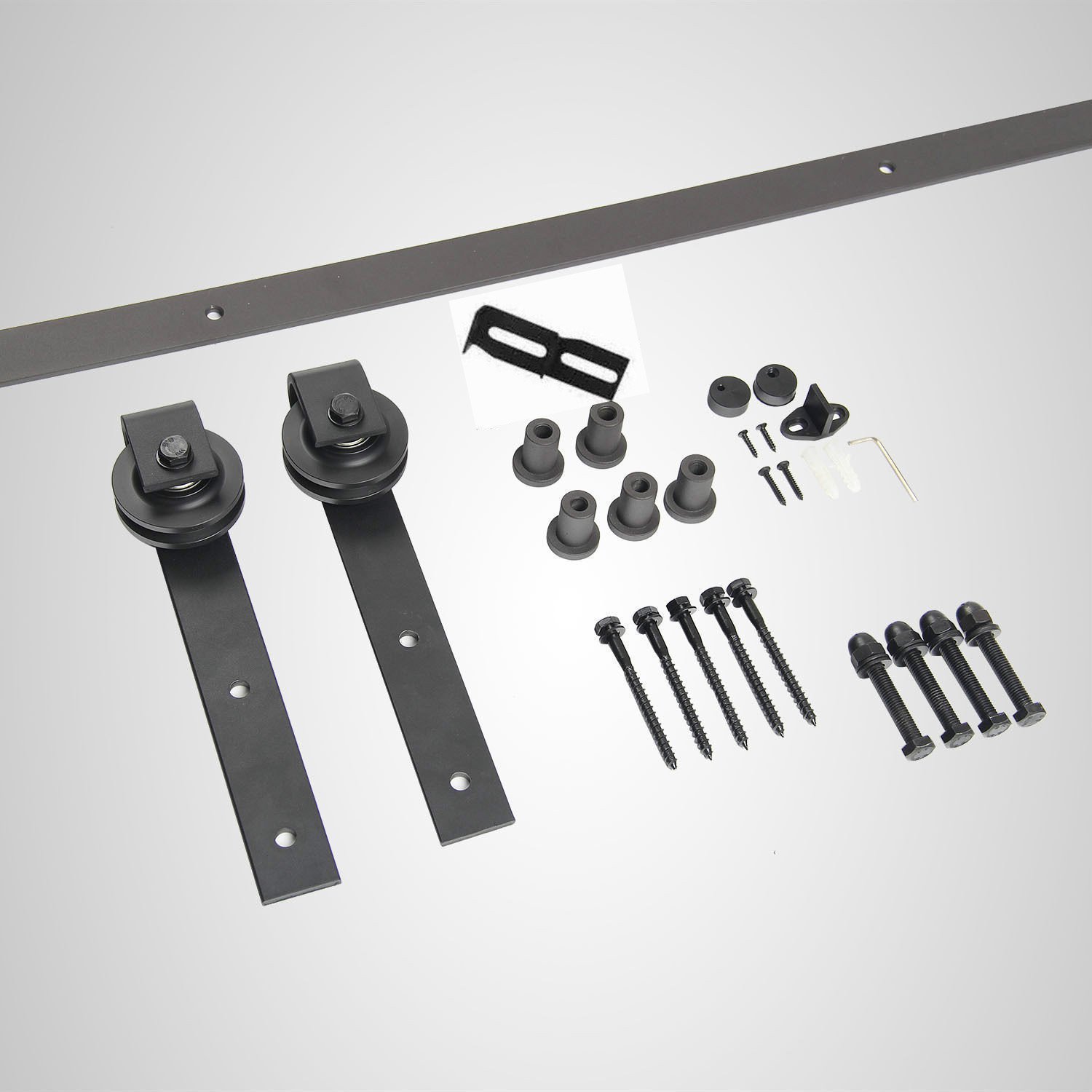 6.6FT Mini Modern Furniture Wood Double Sliding barn door shutter