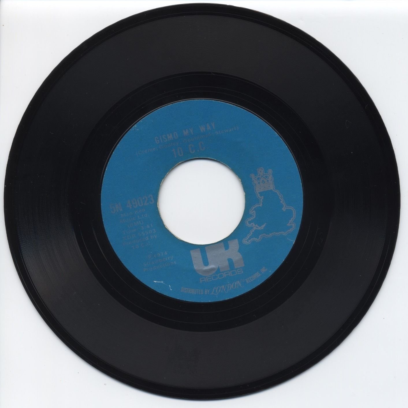 10cc Wall Street Shuffle RARE 45 w/ ALTERED LYRICS FOR RADIO b/w Gismo My Way