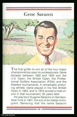 1981 True Value Hardware Gene Sarazen Golf Card Rare