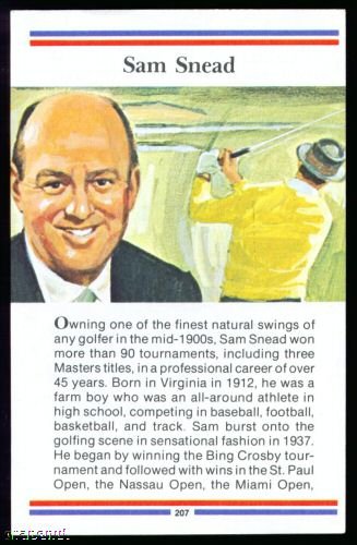1981 True Value Hardware Sam Snead Golf Card Rare!