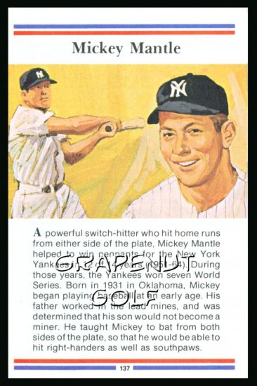 1981 True Value Hardware Mickey Mantle Baseball Card
