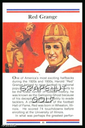 1981 True Value Hardware Red Grange Card Rare!