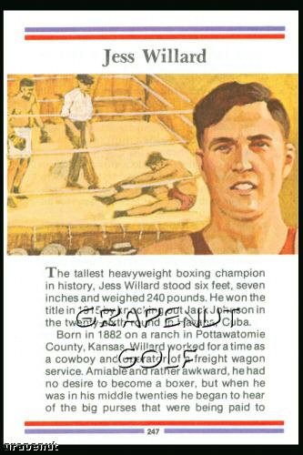 1981 True Value Hardware Jess Willard Card Rare