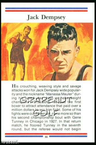 1981 True Value Hardware Jack Dempsey Card Rare!