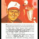 1981 True Value Hardware Bear Bryant Alabama FB Card