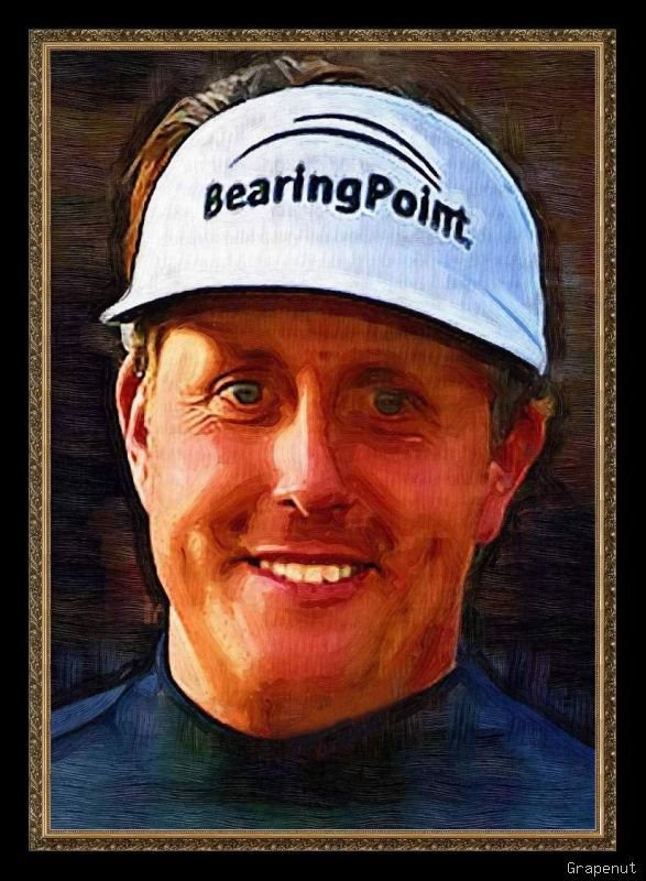 PHIL MICKELSON BRITISH OPEN MASTERS 2007 BALLY ART GOLF CARD /18 RYDER CUP