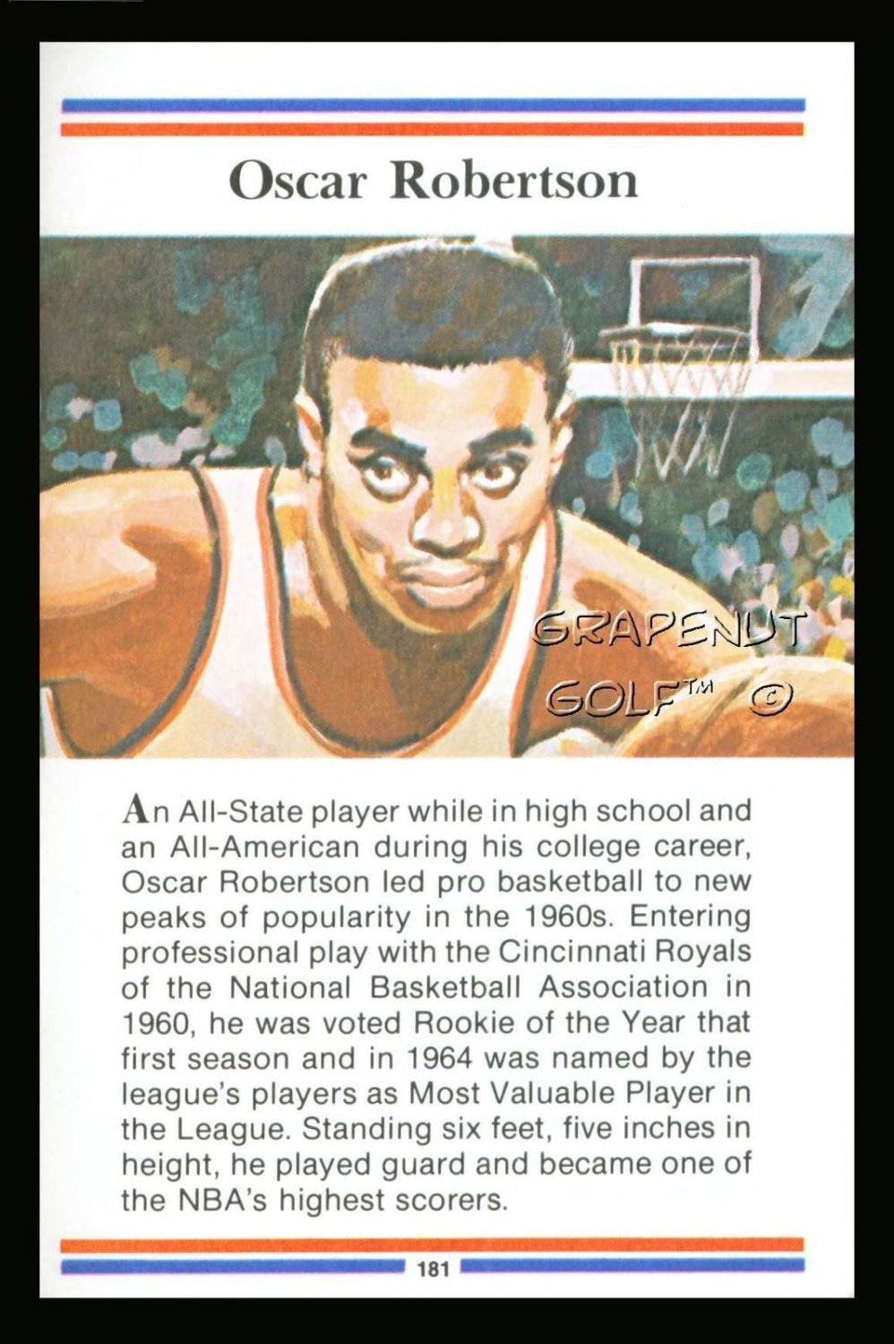 OSCAR ROBERTSON TRUE VALUE MILWAUKEE BUCKS HOF NBA CHAMPION BASKETBALL CARD NM