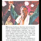 JOE LOUIS TRUE VALUE BROWN BOMBER WORLD HEAVYWEIGHT BOXING CHAMPION CARD 69 WINS