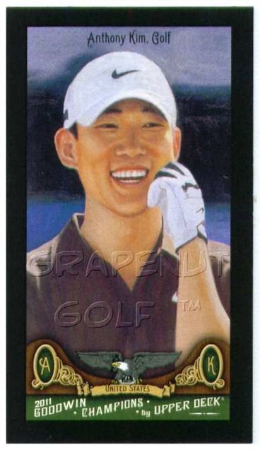 ANTHONY KIM 2011 UD GOODWIN LADY LUCK BLACK MINI ROOKIE GOLF CARD #98 OKLAHOMA