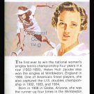 HELEN HULL JACOBS TRUE VALUE TENNIS HOF SLAM GOLF CARD