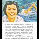 FLORENCE CHADWICK TRUE VALUE SPORT CARD 1st ENGLISH CHANNEL SWIM BOTH WAYS HOF