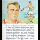 BOB MATHIAS TRUE VALUE DECATHLON GOLD OLYMPIC MEDAL CARD ACTOR CONGRESSMAN USMC