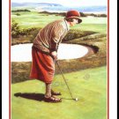GIBSON GOLF GIRL PUTTING ART SINGLE PLAYING SWAP COLLECTIBLE GOLF CARD