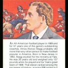 AMOS ALONZO STAGG 1981 TRUE VALUE YALE FOOTBALL BASKETBALL NATIONAL CHAMP CARD