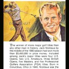 JACK NICKLAUS TRUE VALUE CAREER GRAND SLAM MASTERS PGA BRITISH US OPEN GOLF CARD