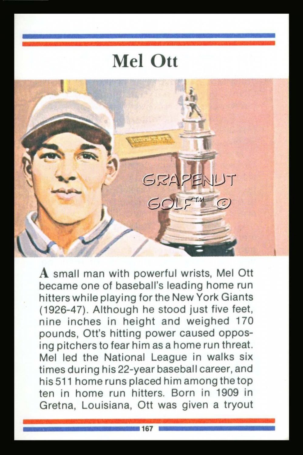 MEL OTT TRUE VALUE NEW YORK SAN FRANCISCO GIANTS ALL STAR WORLD SERIES HOF CARD