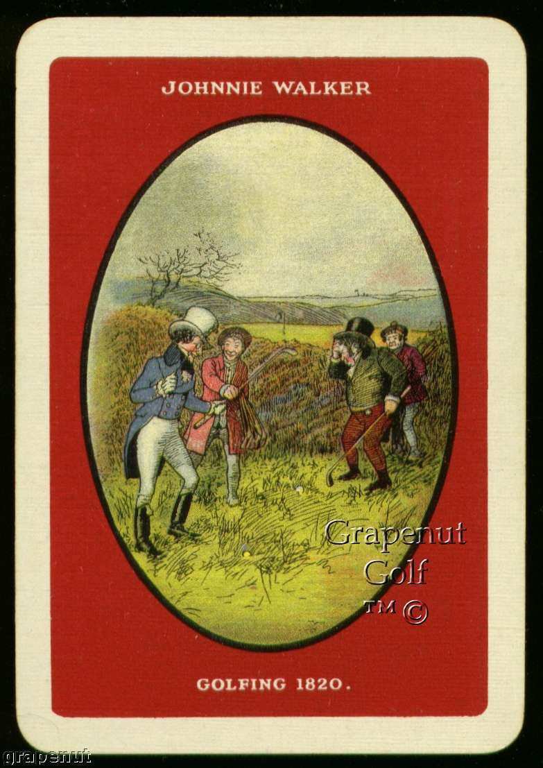 JOHNNIE WALKER GOLFING 1820 SINGLE PLAYING SWAP COLLECTIBLE GOLF CARD