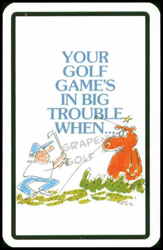 DEAN VIETOR CARTOON BEAR DOUBLE SIDED SINGLE PLAYING SWAP COLLECTIBLE GOLF CARD