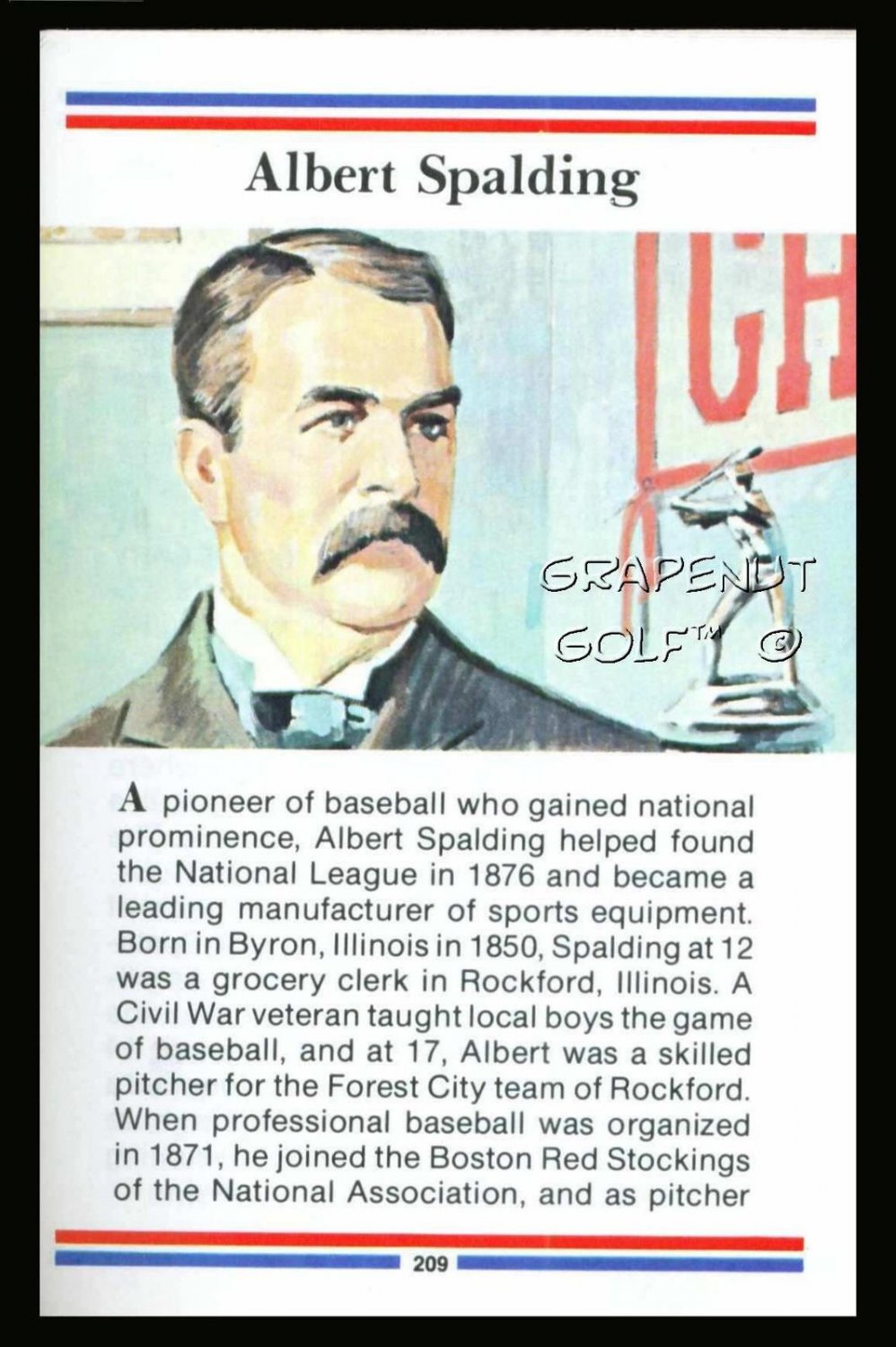 ALBERT SPALDING TRUE VALUE CHICAGO BOSTON STOCKING CARD NM-MT