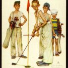 NORMAN ROCKWELL FOUR SPORTING BOYS OLD SINGLE PLAYING SWAP COLLECTIBLE GOLF CARD