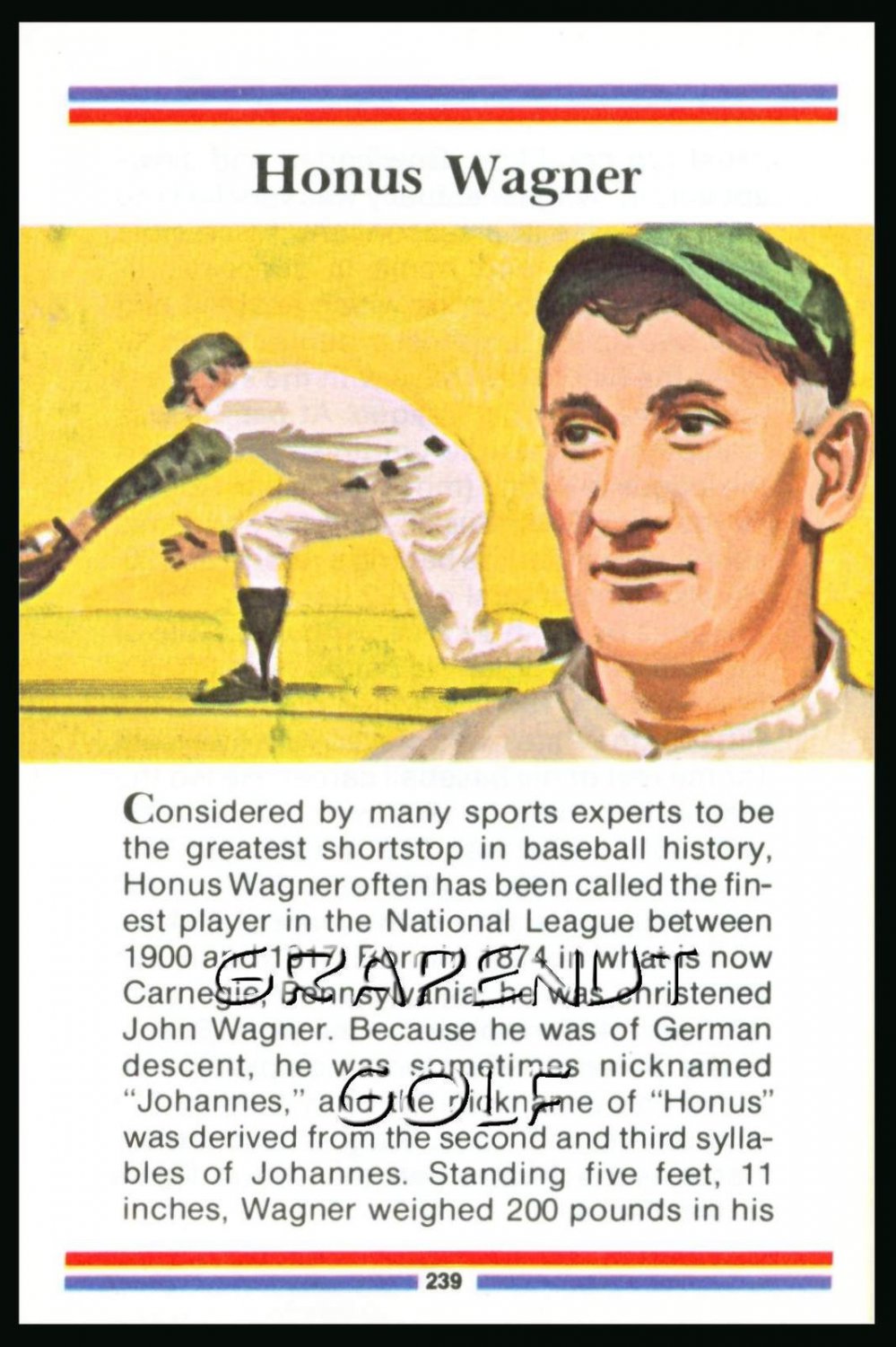 HONUS WAGNER TRUE VALUE PITTSBURGH PIRATES WS HOF CARD