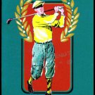 CLASSICS TURQUOISE VINTAGE STYLE GOLFER SINGLE PLAYING SWAP COLLECTIBLE CARD