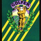 VINTAGE GOLFER RETRO GREEN DESIGN SINGLE PLAYING SWAP COLLECTIBLE NARROW CARD