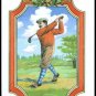 FRAMED GOLFER GUY WILLIAM EARLE ARTIST SINGLE PLAYING SWAP COLLECTIBLE GOLF CARD