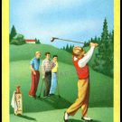 VINTAGE 9th HOLE DECO YELLOW VERSION SINGLE PLAYING SWAP COLLECTIBLE GOLF CARD