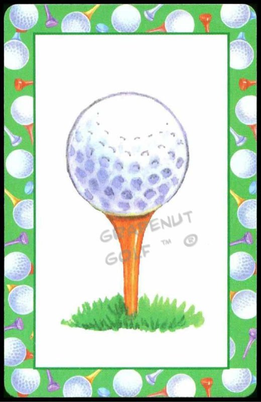 GOLF BALL TEE BORDER GREEN BRIDGE SIZE SINGLE PLAYING SWAP COLLECTIBLE GOLF CARD